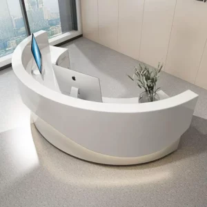 Curved painted front desk