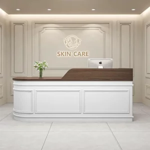 Beauty salon display case, corner minimalist milk tea shop bar table, women's clothing store reception desk, clothing store cashier counter