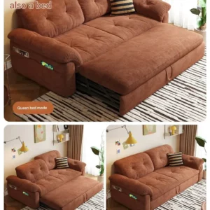 Multi-functional sofa bed, dual-purpose for living room and study, extendable, double size, vintage style, new design