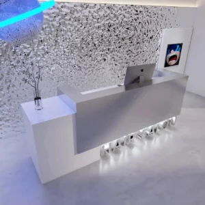 Simple and modern clothing store/hair salon cashier counter, stainless steel bar counter, company reception desk/reception counter